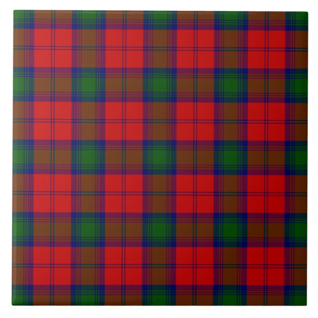 Azulejo Lindsay tartan green platillo rojo (Frente)