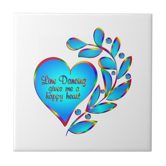 Azulejo Line Dancing Happy Heart (Frente)