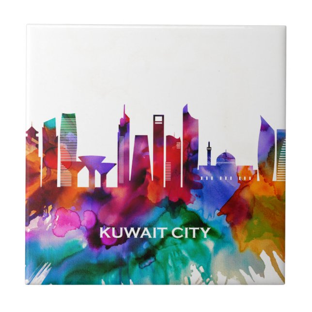 Azulejo Línea aérea de la ciudad de Kuwait (Frente)