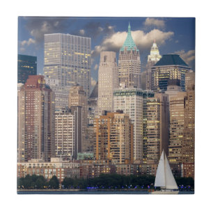 Azulejo Línea aérea de Nueva York desde el río Hudson