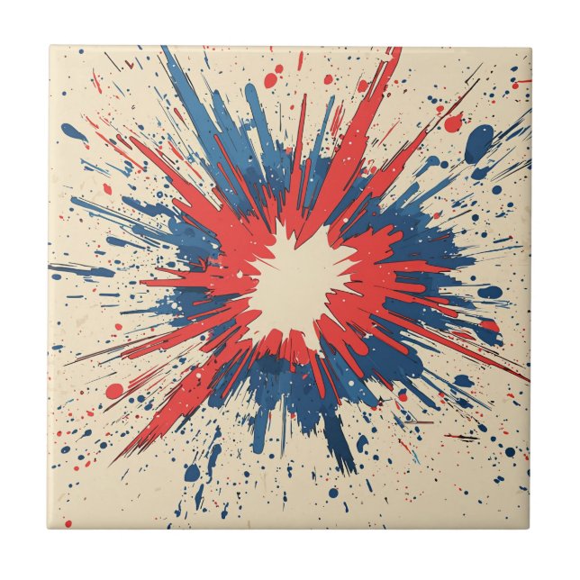Azulejo Línea de Velocidad de Explosión de Cómic Rojo Carm (Frente)