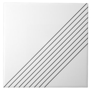 Azulejo Líneas diagonales elegantes de moda sobre blanco