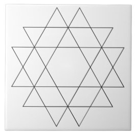 Azulejo Líneas elegantes geométricas de moda en blanco y n
