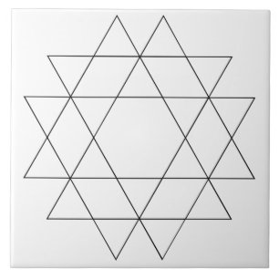 Azulejo Líneas elegantes geométricas de moda en blanco y n