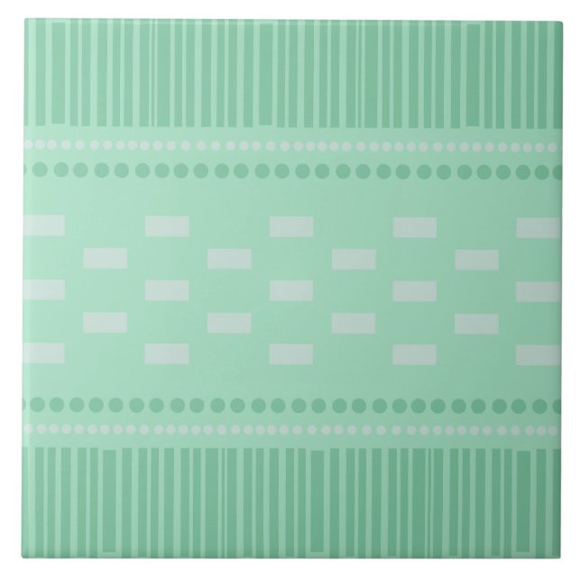 Azulejo Líneas escandinavas de Boho Mint Green (Frente)