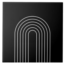 Azulejo Líneas geométricas de moda en blanco y negro
