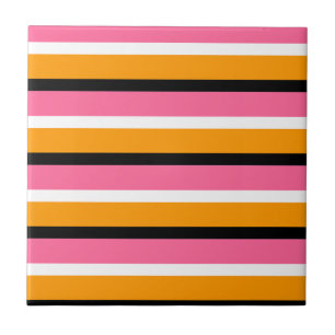 Azulejo Líneas horizontales de bandas Naranjas rosadas