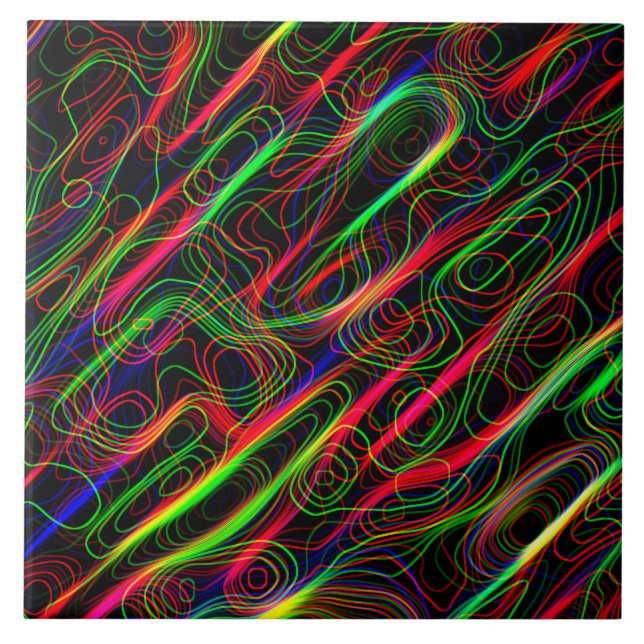 Azulejo Líneas multicolores Neon (Frente)