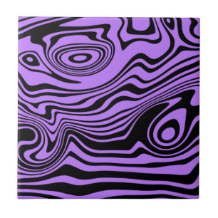 Azulejo Líneas negras y púrpura abstractas - Personaliza