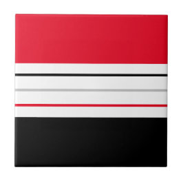 Azulejo Líneas negritas Minimalistas rojas y negras modern