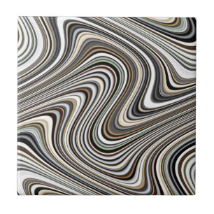 Azulejo Líneas onduladas - Marrón claro/arena/beige/turque