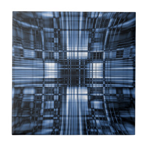 Azulejo Líneas tecnológicas azules y negras