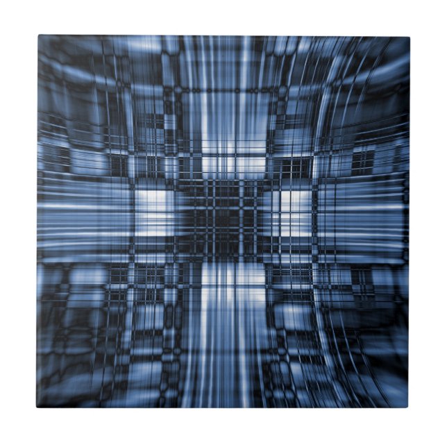 Azulejo Líneas tecnológicas azules y negras (Frente)