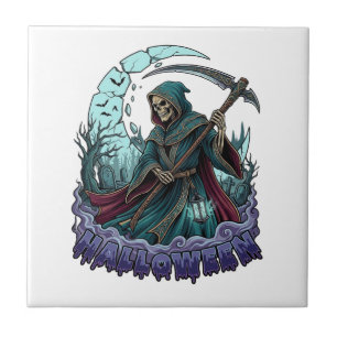 Azulejo Linterna de la Guadaña del Segador de Halloween Lu