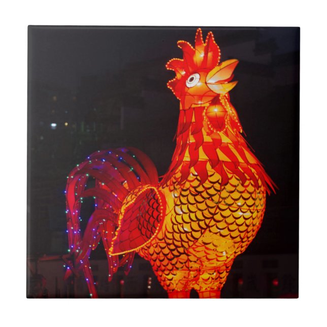 Azulejo Linterna del símbolo zodiacal del gallo (Frente)