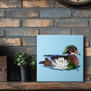 Azulejo Lirio de agua de pato de madera