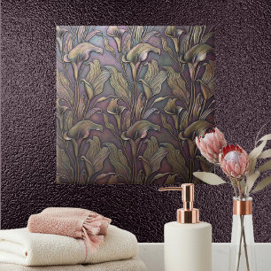 Azulejo Lirio de Calla Bronceado Art Nouveau ID1226