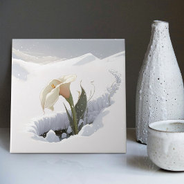 Azulejo Lirio de Calla en la montaña cruzando la nieve