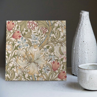 Azulejo Lirio Dorado William Morris Arts Crafting Floral C