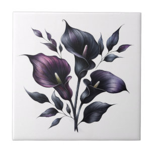 Azulejo Lirios de Calla Oscuros Gótico