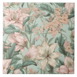 Azulejo Lirios Florales Pastel