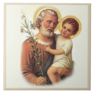 Azulejo Lirios tradicionales de Jesús del niño de San José