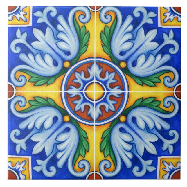 Azulejo Lisboa Patrón Talavera Diseño cerámico (Frente)