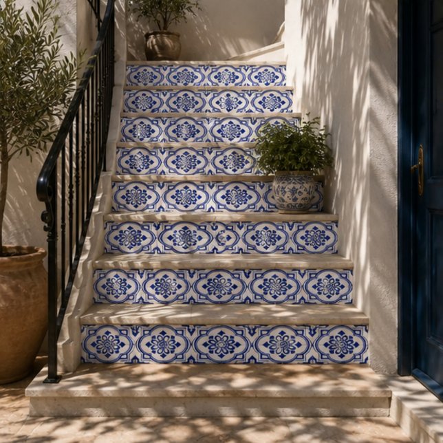 Azulejo Lisbon Royale Classic Blue and White Geometric  (Subido por el creador)