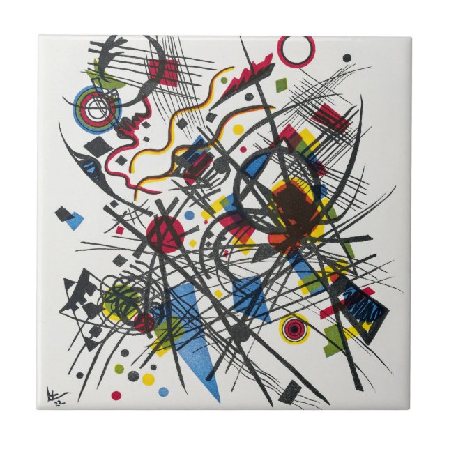 Azulejo Litografía de Vierte Bauhausmappe por Kandinsky (Frente)