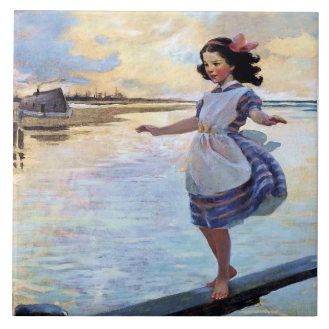 Azulejo “Little Eml'y” de Jessie Willcox Smith (Frente)