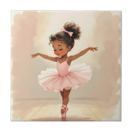 Azulejo Little Girl Ballerina in Pink Tutu 