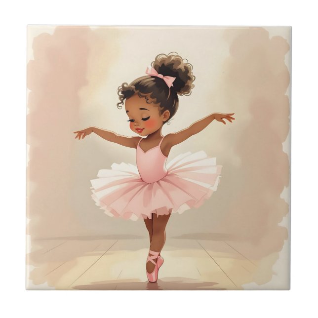 Azulejo Little Girl Ballerina in Pink Tutu  (Frente)