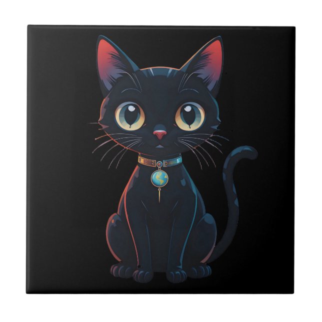 Azulejo Little Spooky Black Cat (Frente)