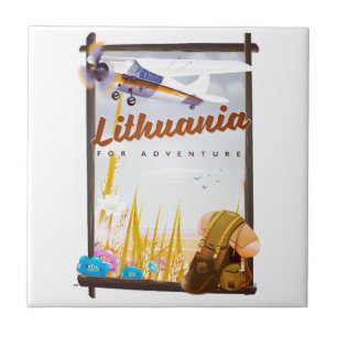 Azulejo lituania - Para un afiche de viajes de aventura