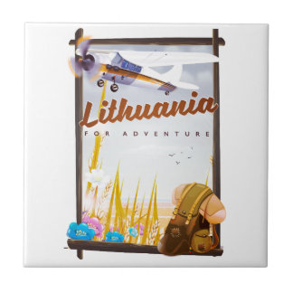 Azulejo lituania - Para un afiche de viajes de aventura