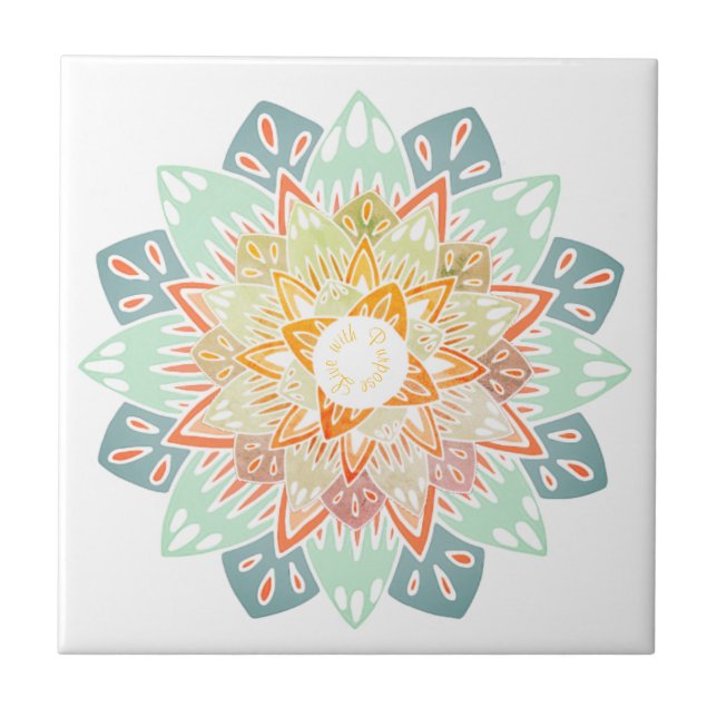 Azulejo Live with Purpose Mandala (Frente)