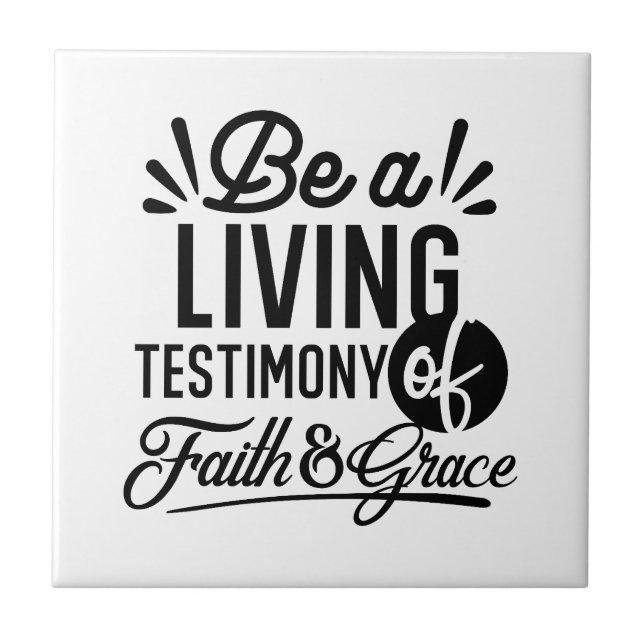 Azulejo Living Testimony Bible Quote Christian Motivation (Frente)