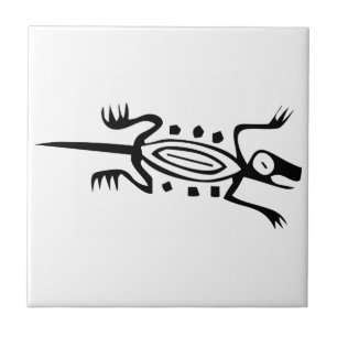 Azulejo Lizard, jeroglífico mexicano (maya)