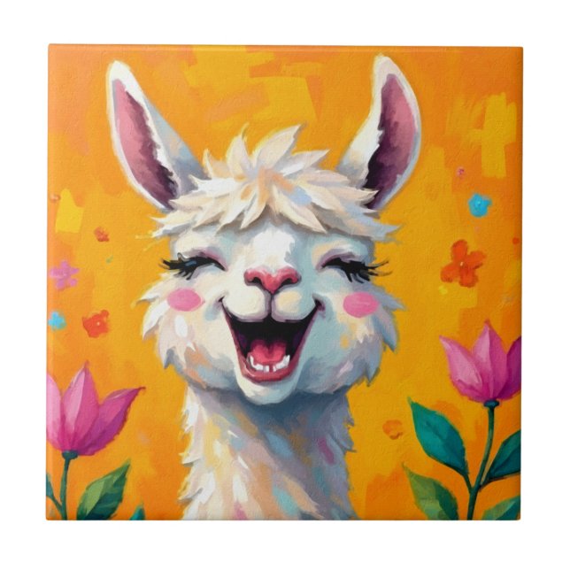 Azulejo Llama amor en flor (Frente)