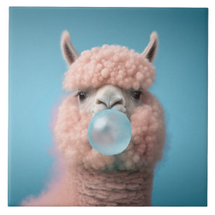 Azulejo Llama Bubblegum Funny