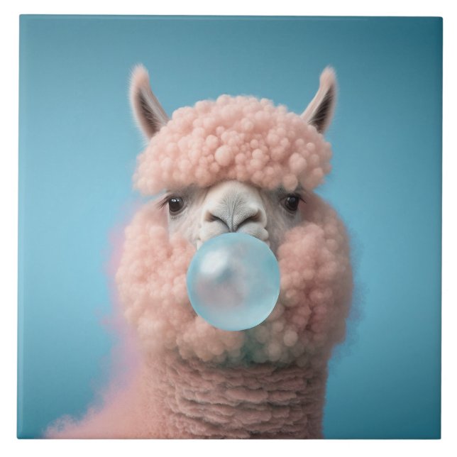 Azulejo Llama Bubblegum Funny (Frente)