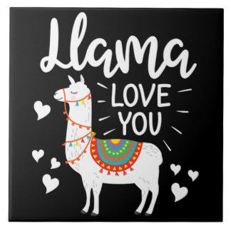 Azulejo Llama Love You Gifts for Him Her Alpaca Valentine