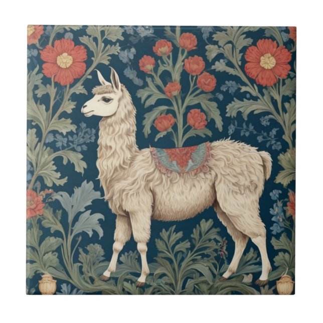 Azulejo Llama William Morris a la izquierda (Frente)