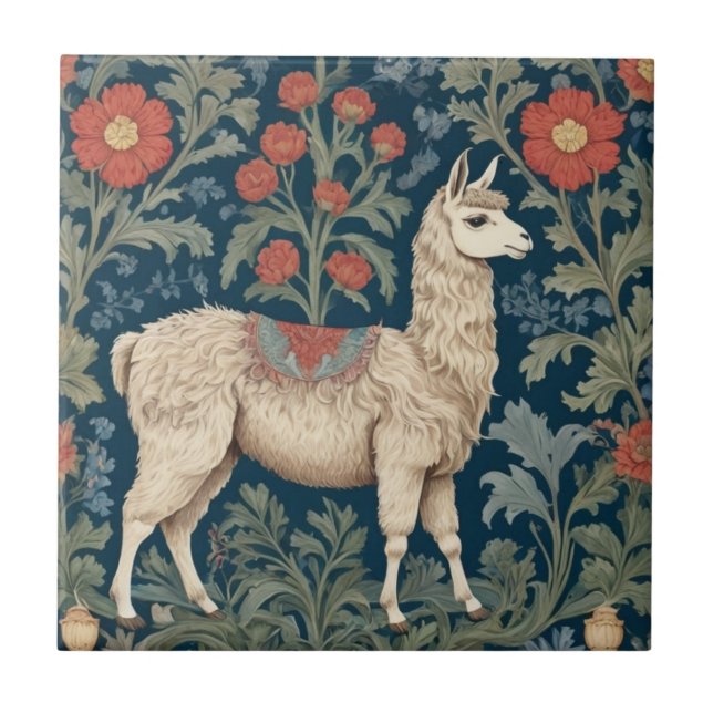 Azulejo Llama William Morris con cara derecha (Frente)