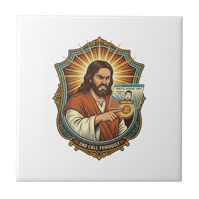 Azulejo Llamada de video accidental de Jesús marca pánico  (Frente)