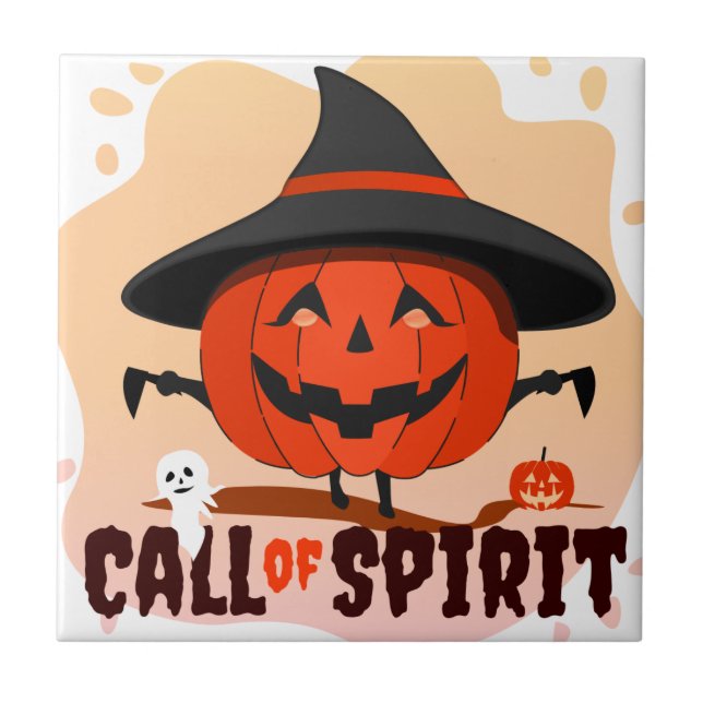 Azulejo Llamado de Espíritu de Halloween (Frente)