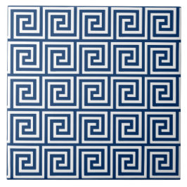 Azulejo Llave, azules marinos y blanco griegos