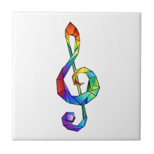 Azulejo Llave musical de violín arcoíris