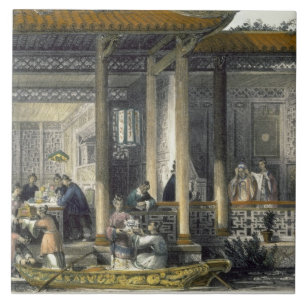 Azulejo Llegada de los presentes de la boda en el Residen