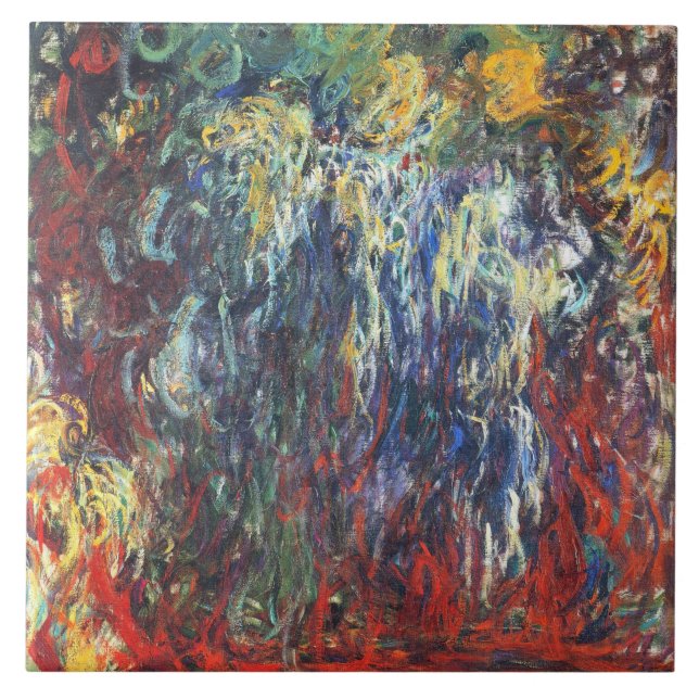 Azulejo Llorando en Giverny (por Claude Monet) (Frente)